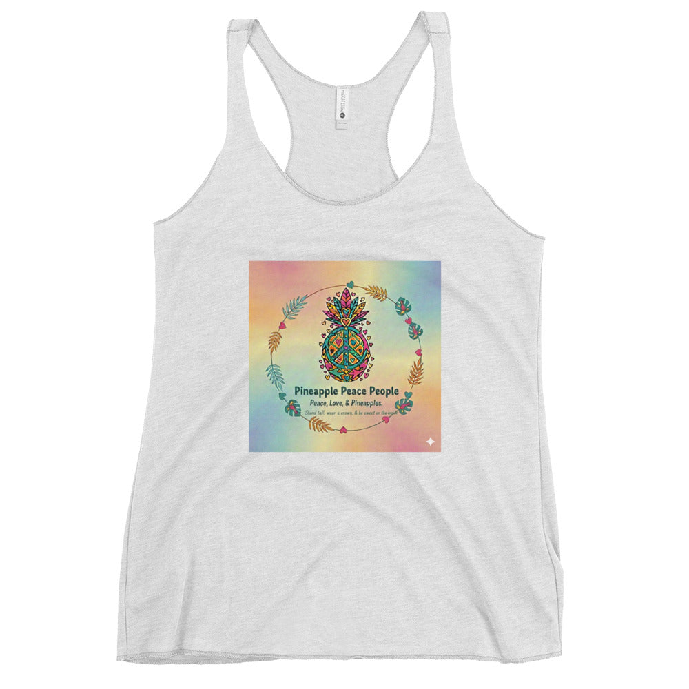 Stand Tall and Wear a Crown Paisley Pineapple Women's Racerback Tank